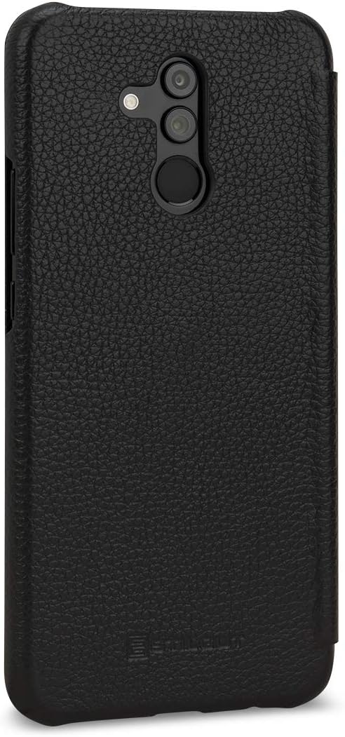 STILGUT Lederhülle für Huawei Mate 20 Lite Book Type, schwarz, schwarz