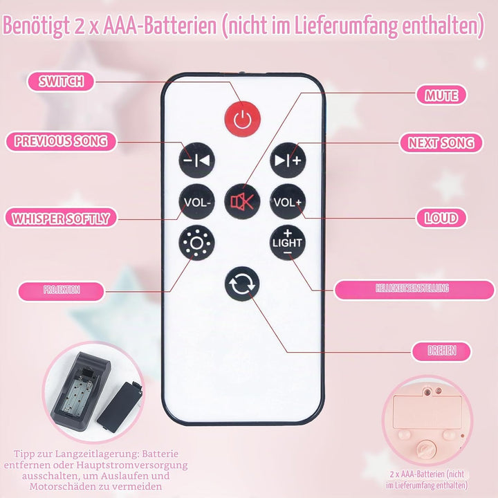 VZO Baby Mobile Babybett, Mobile Baby mit Musik und Projektion, Mobile Wickeltisch Baby Mobiles für