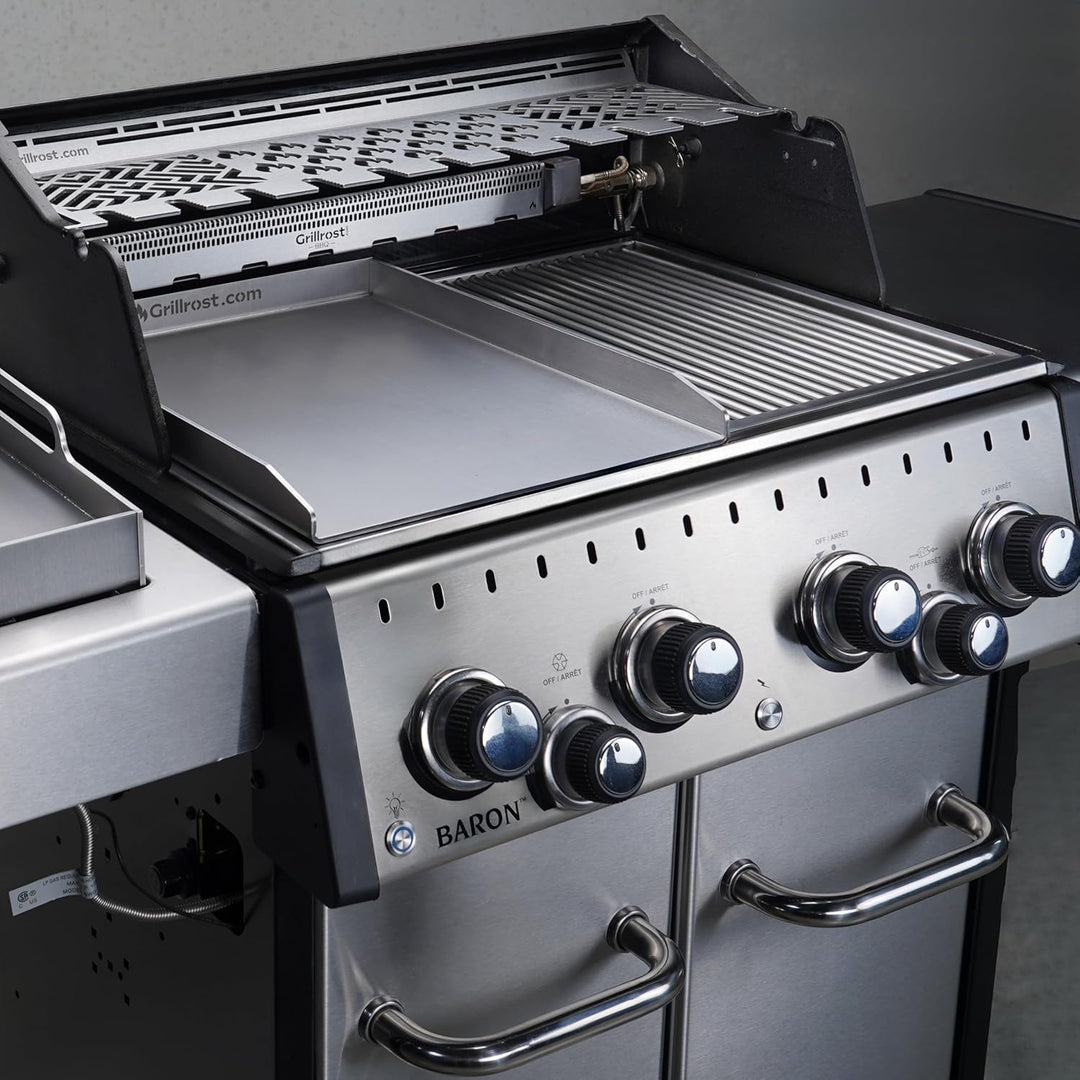 Edelstahl Grillplatte - Plancha 43,5 x 33cm - für Broil King Baron 43.5x33cm - Broil King Baron, 43.
