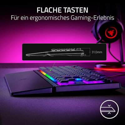 Razer Ornata V3 Tenkeyless - Kompakte Flache Gaming-Tastatur (Mecha-Membran-Switches, Tastenkappen m