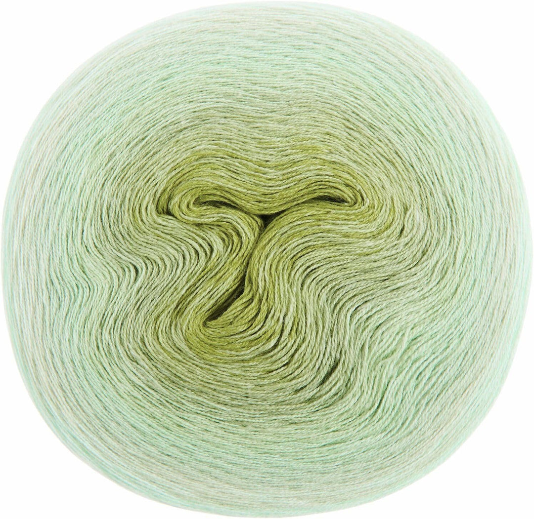 Rico Design Creative Cotton Dégradé Lucky 8 - Wolle zum Stricken und Häkeln - 200g, 800m (Aloe - 027