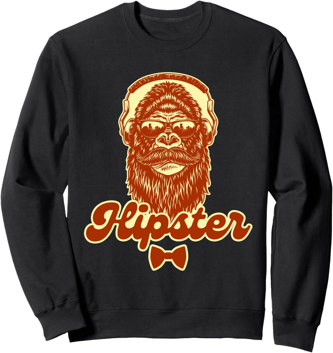 Bärtiger Gorilla Hipster Schnurrbart Urbaner Lebensstil Sweatshirt