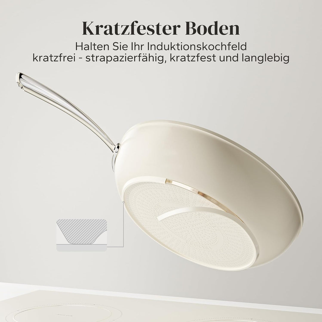 Redchef Bratpfannen 28 cm mit Deckel Keramik Antihaft, Pfannen 28 cm Aluminium für alle Herdarten, P