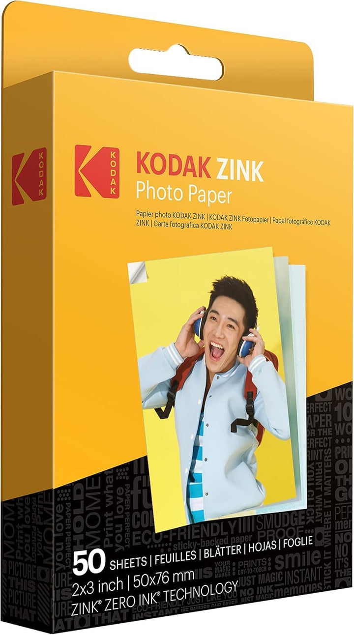 KODAK Smile+ 2-in-1-Digitalkamera für Sofortdruck und kabelloser Bluetooth-Fotodrucker + KODAK 2 x 3