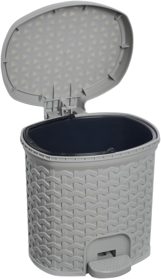 keeeper Treteimer, Mülleimer mit Tretpedal, 3 l, 19,5 x 20,5 x 20,5 cm, Tjark, Grau (Nordic Grey) No