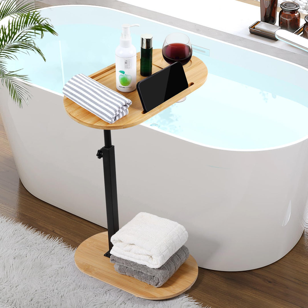 Badewannen Beistelltisch C Form, Beistelltisch Höhenverstellbar Klein, Badewanne Bambus Tablett, Unt
