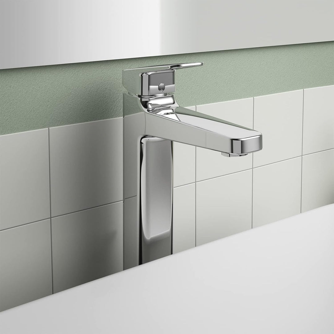 Ideal Standard BD238AA Ceraplan Waschtischarmatur mit Zugknopf-Ablaufgarnitur Auslaufhöhe 247mm mit