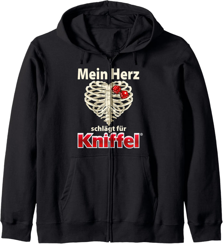 Anti Valentinstag Design - Mein Herz Schlägt für Kniffel Kapuzenjacke