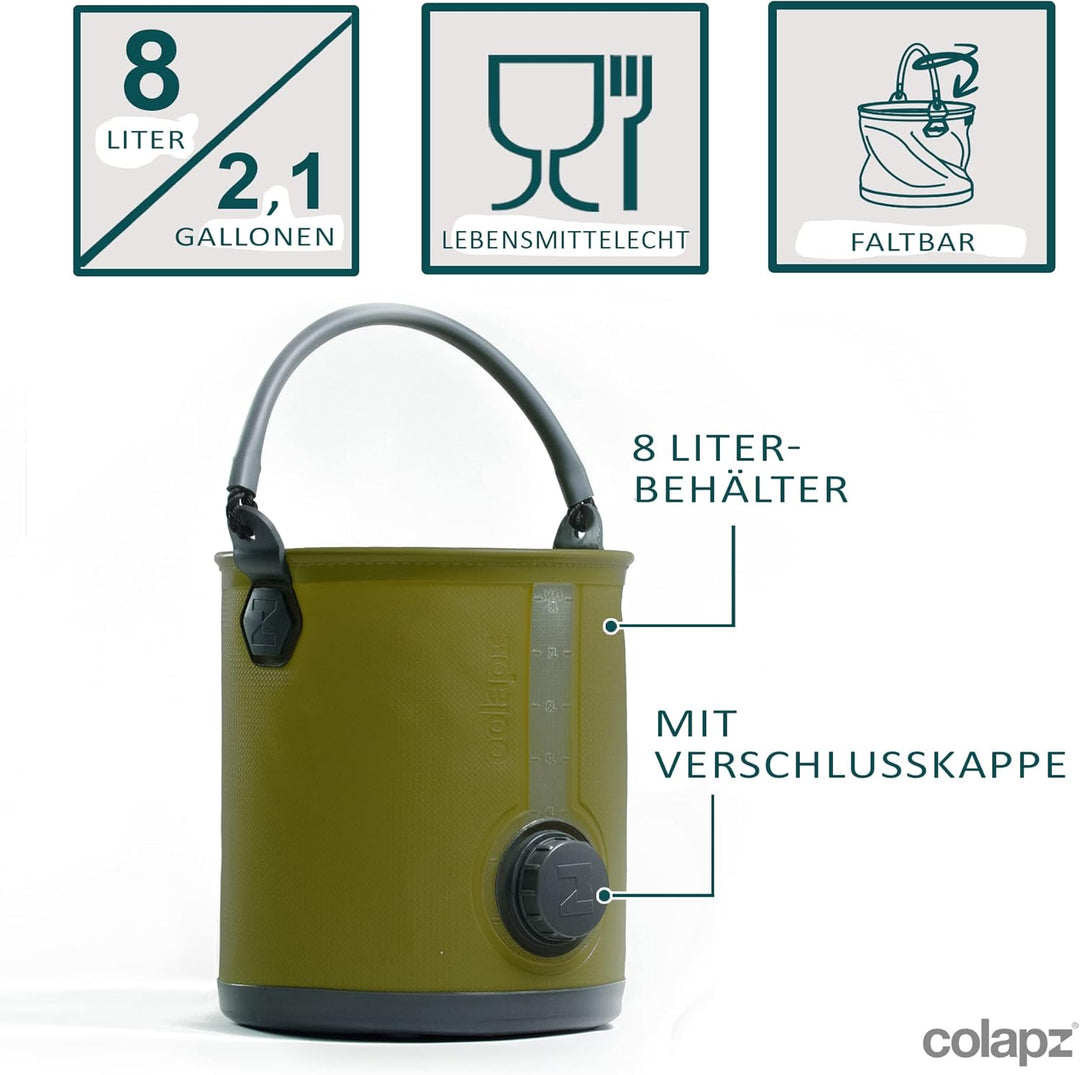 Colapz 2-in-1 Faltbarer Wasserkanister mit Hahn – BPA-freier Trinkwasserbehälter & Falteimer für Cam