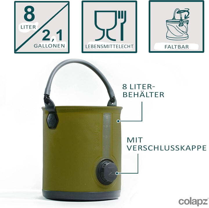 Colapz 2-in-1 Faltbarer Wasserkanister mit Hahn – BPA-freier Trinkwasserbehälter & Falteimer für Cam