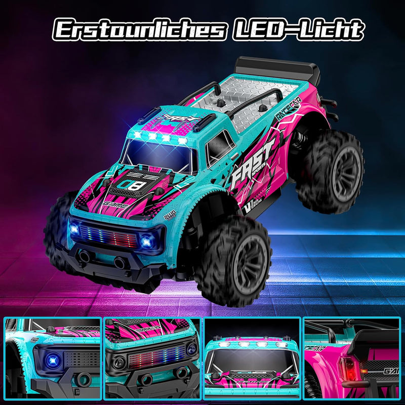 EVARY Ferngesteuertes Auto ab 3 4 5 6 8 Jahre Jungen Mädchen, 1:20Ferngesteuerter Monstertruck Ferng