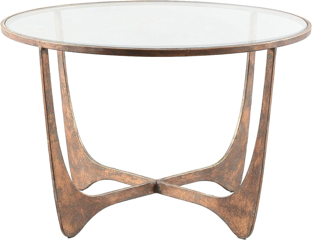 Art Déco Couchtisch Beistelltisch Maxim Copper Metall Glas