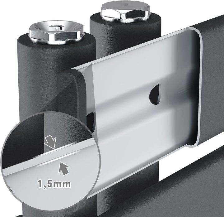 SONNI Badheizkörper Flach Handtuchtrockner 1038 x 400 mm Anthrazit Handtuchwärmer Seitenanschluss Pa