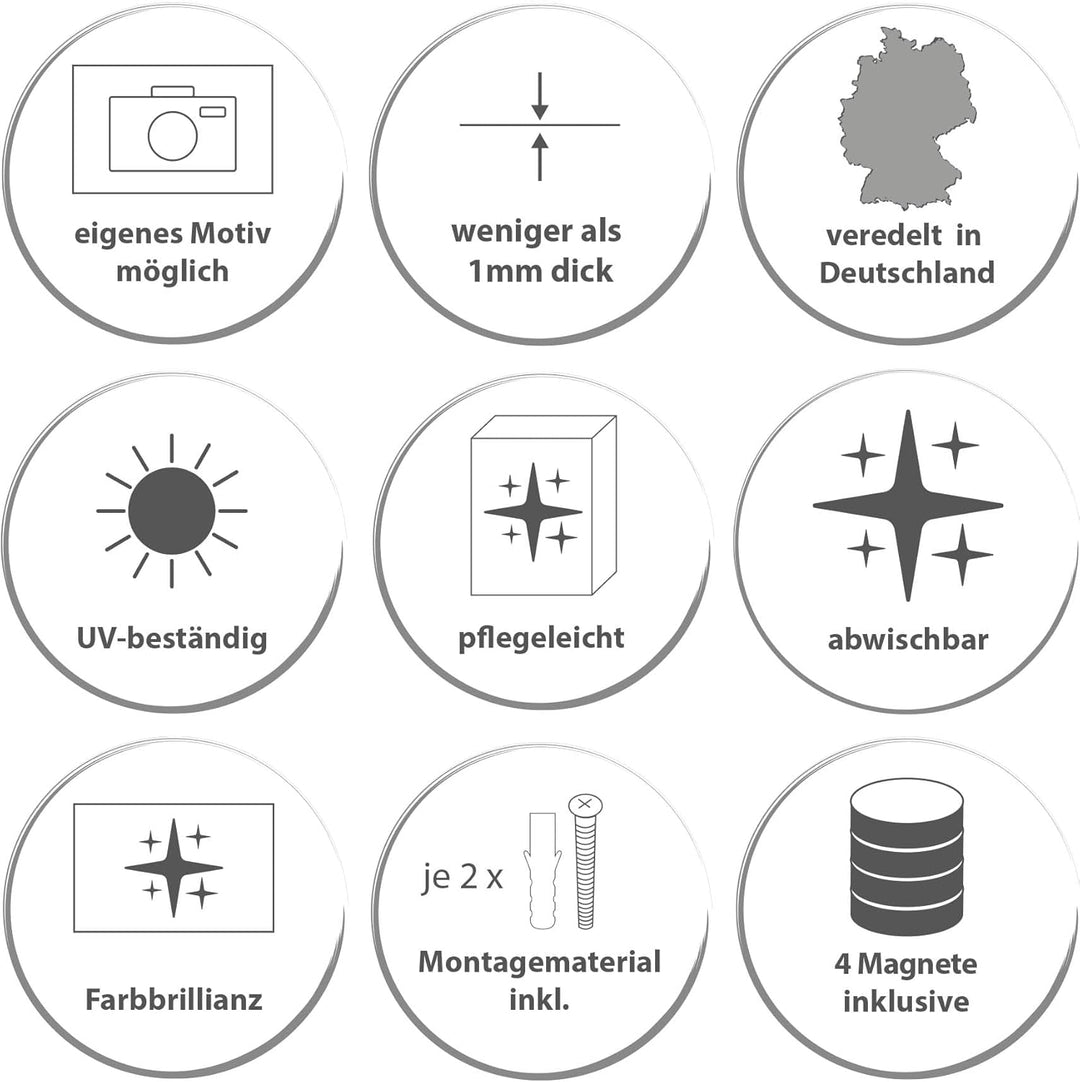 banjado® Design Magnettafel rund Grösse Ø 47cm mit Motiv Leuchtturm Sylt - magnetische Pinnwand/Magn