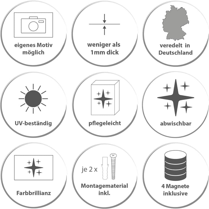 banjado® Design Magnettafel rund Grösse Ø 47cm mit Motiv Leuchtturm Sylt - magnetische Pinnwand/Magn