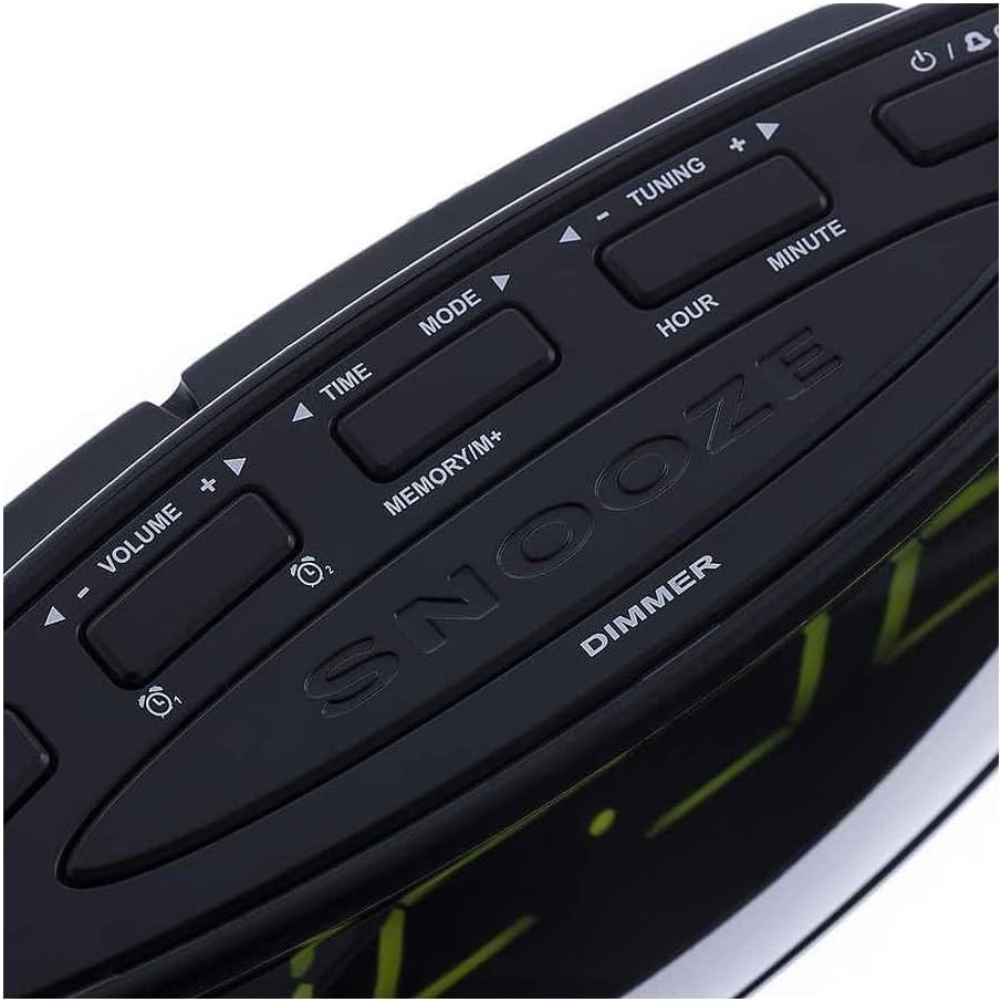 Radiowecker Uhrenradio Uhr Wecker AM/FM Radio Helligkeitsregler mit extra grossem Display Single, Si