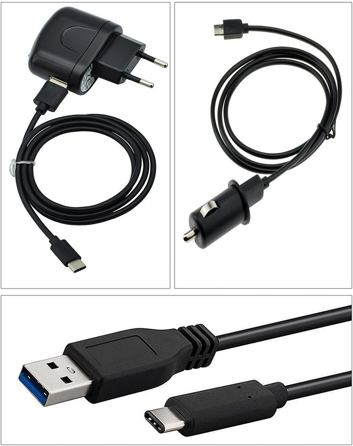 4 in 1 Zubehör Set kompatibel mit ZTE Blade V70 Vita 2X USB Typ C Datenkabel / 1x Netzadapter Ladege