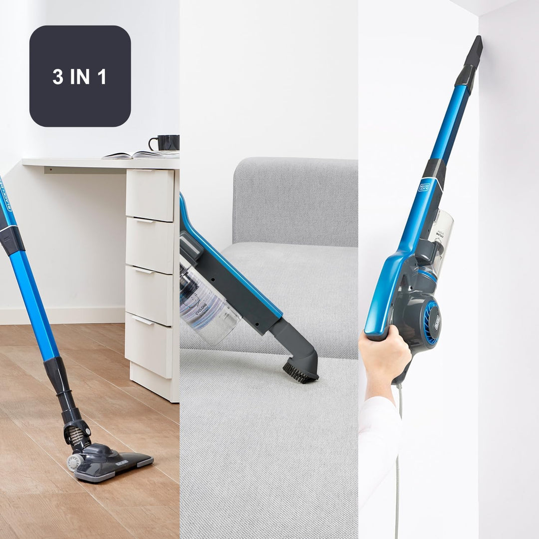 BLACK+DECKER - Kabelgebundener 2-in-1-Staubsauger BXVMS600E | 600W | 6 m Kabel | Zyklontechnologie |