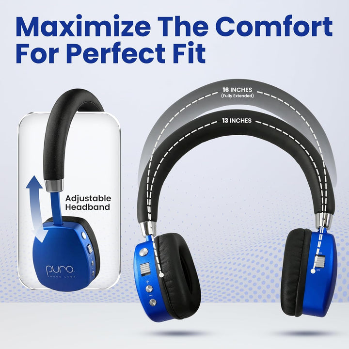 Puro Sound Labs PuroQuiet Plus Lautstärkebegrenzte On-Ear Active Noise Cancelling Bluetooth Kopfhöre
