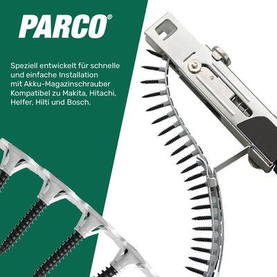 PARCO Magazinierte Schnellbauschrauben mit Feingewinde 3,9x45 mm, 1000 Stück für Trockenbau-Schraube