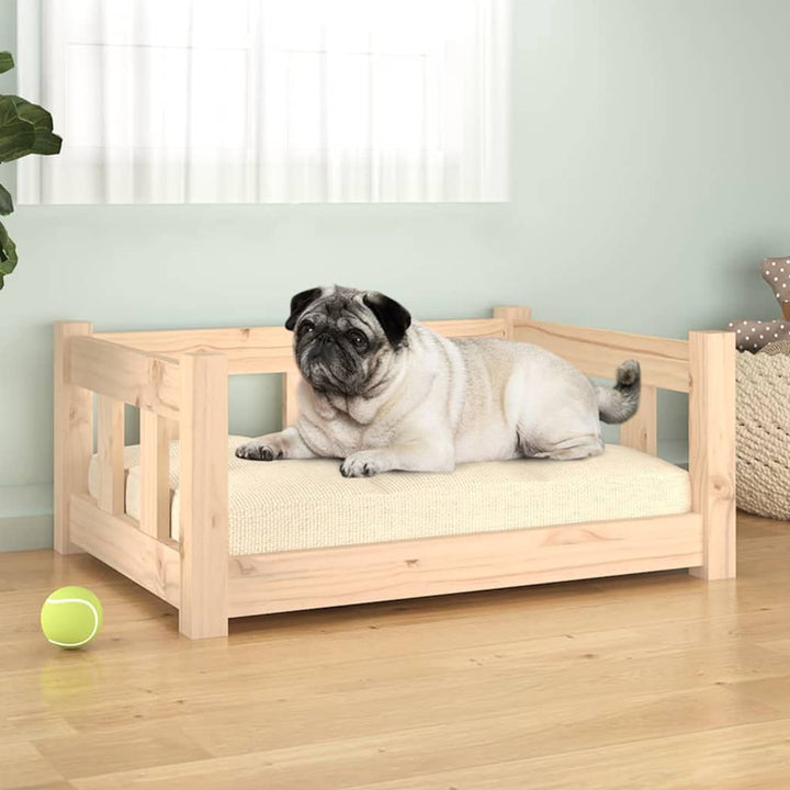 homiuse Hundebett 65,5x50,5x28 cm Massivholz Kiefer Katzenbett Hundekorb Katzenkorb Hundebett Grosse