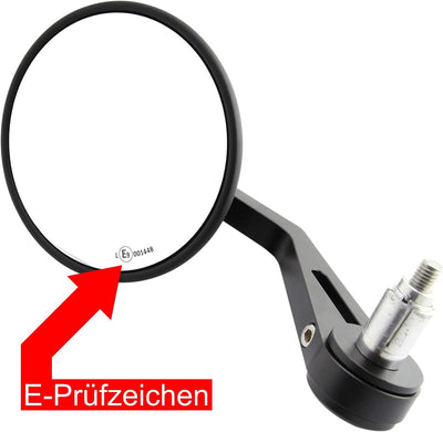 Area1 Styling Set - Motorrad Lenkerenden Spiegel Set e-geprüft + Gewindeabdeckung + Lenkergriffe. Ko