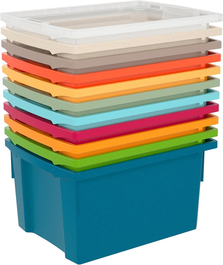 Betzold Box PRO L – robuste Baumaterial‑Box, nest‑ &amp; stapelbar Grün, Grün