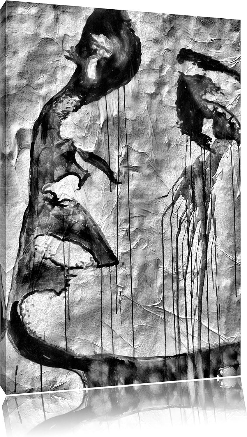 Monocrome, Abstrakt Frau, Format: 100x70 auf Leinwand, XXL riesige Bilder fertig gerahmt mit Keilrah