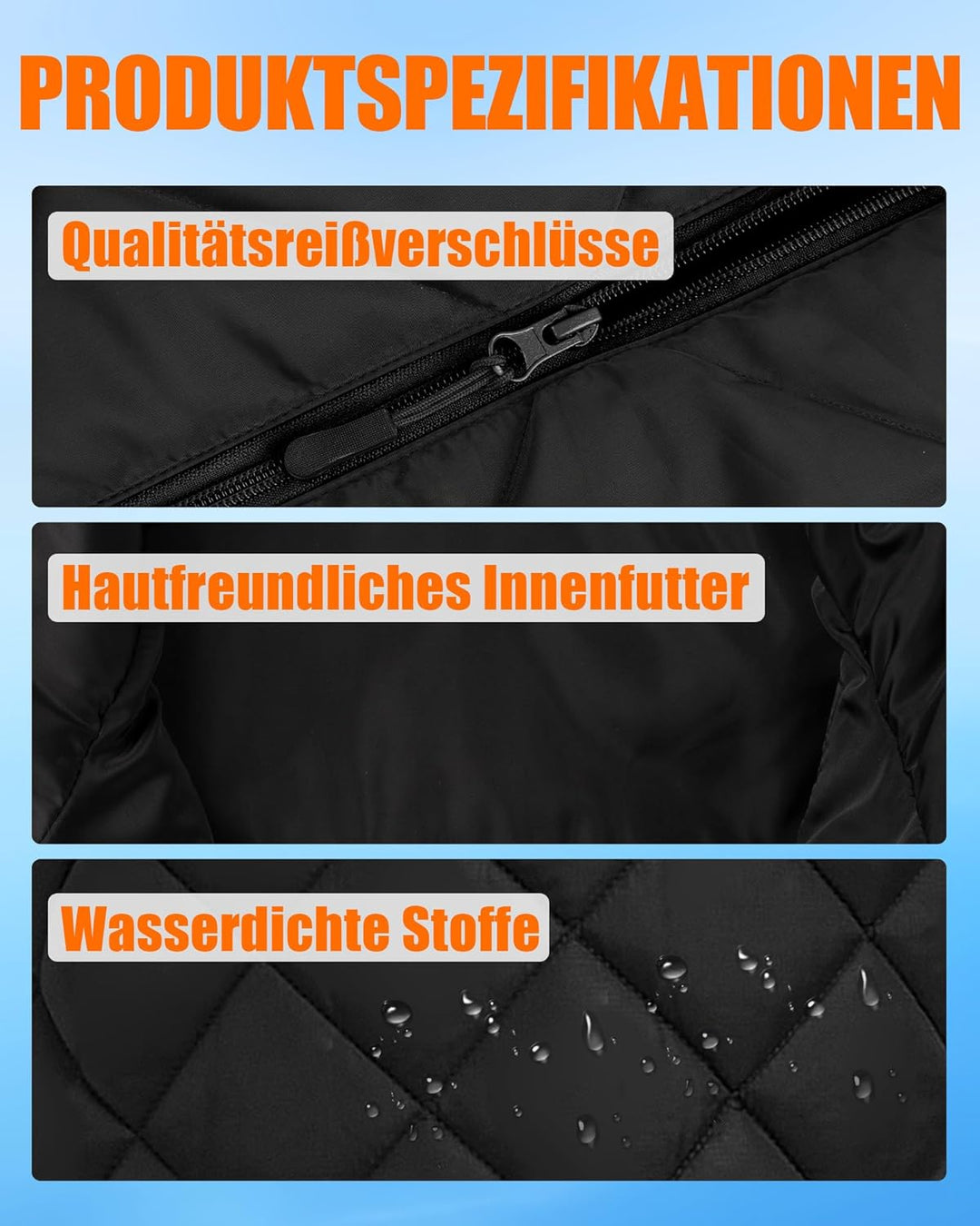 CYCYHEAT Beheizbare Weste Damen und Herren mit 7,4V 10000mAh Akku und 4-in-1 Steuerung – Leichte Wat