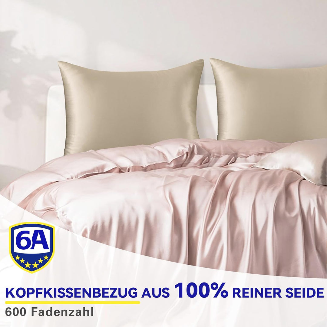 SeidenKissenbezug 40x60,Jaciu Kissenbezüge aus Seide,für Haar und Haut Beide Seiten Echte Seide Kiss