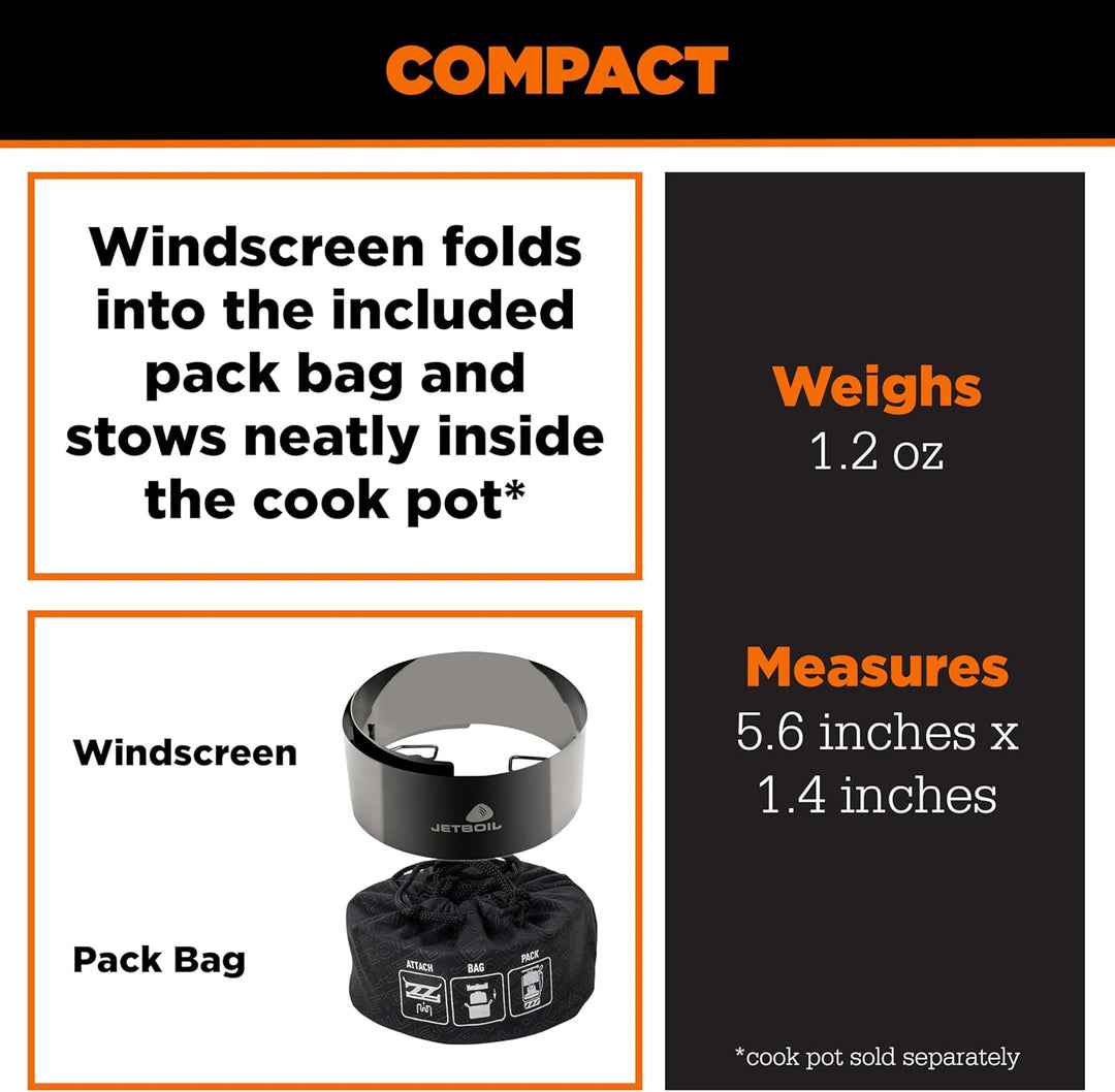 Jetboil Windschutz Zubehör für Campingkocher - Flash 1.0L, Flash 1.8L und Zip 0.8L, Neu für 2026