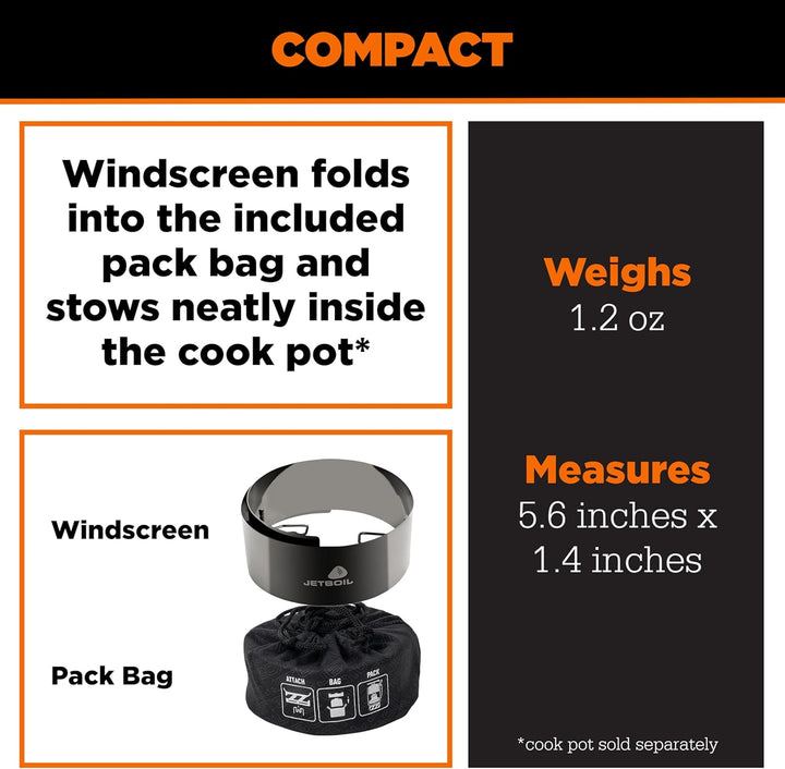 Jetboil Windschutz Zubehör für Campingkocher - Flash 1.0L, Flash 1.8L und Zip 0.8L, Neu für 2026