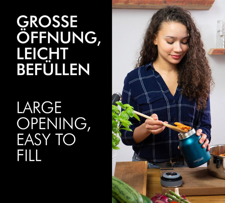 THERMOcafé by THERMOS TC FOOD JAR teal mat 0,50l, 9h heiss 14h kalt, Thermobehälter für Essen, doppe