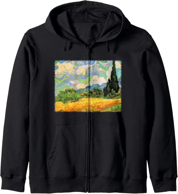 Weizenfeld mit Zypressen Haute Galline von Vincent van Gogh Kapuzenjacke