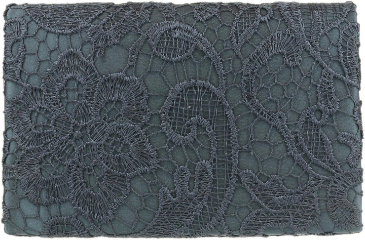 Girly Handbags Clutch aus Satinspitze Grau, Grau