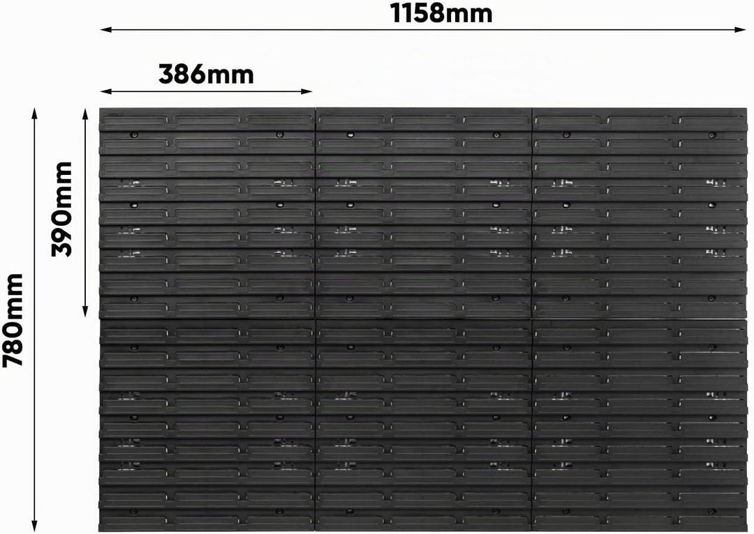 PAFEN Lagersystem Wandregal – 1158 x 780 mm - Stapelboxen Sichtlagerkästen Schüttenregal – Wandplatt