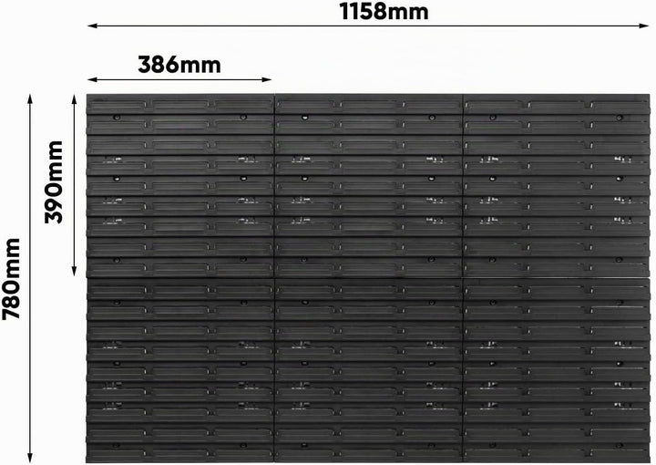 PAFEN Lagersystem Wandregal – 1158 x 780 mm - Stapelboxen Sichtlagerkästen Schüttenregal – Wandplatt