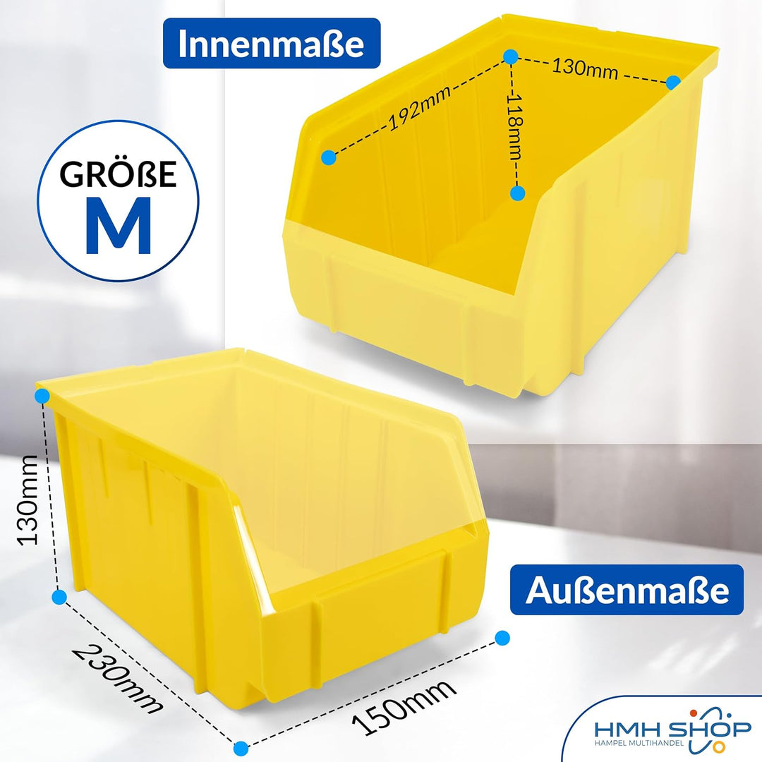 Blaue Stapelboxen der Grösse M 230x150x130mm für dein Kleinteilelager, Werkstatt, Garage Sichtlagerk