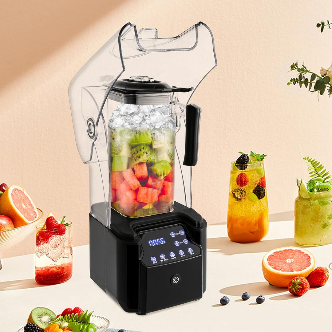 Schalldichter Standmixer Blender, 2200W 2.2L Hochleistung Smoothie mit 9-stufiger Drehzahlregelung u