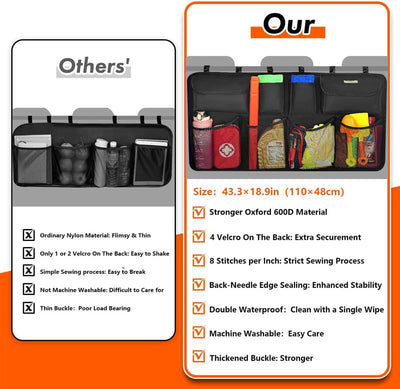 SURDOCA kofferraum organizer auto, 4. Generation 8 Upgrades - XL auto organizer, autotasche kofferra