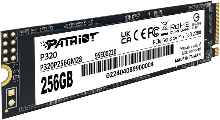 Patriot P320 256GB Interne SSD - NVMe PCIe Gen 3x4 - M.2 2280 - Solid State Drive - P320P256GM28, 25