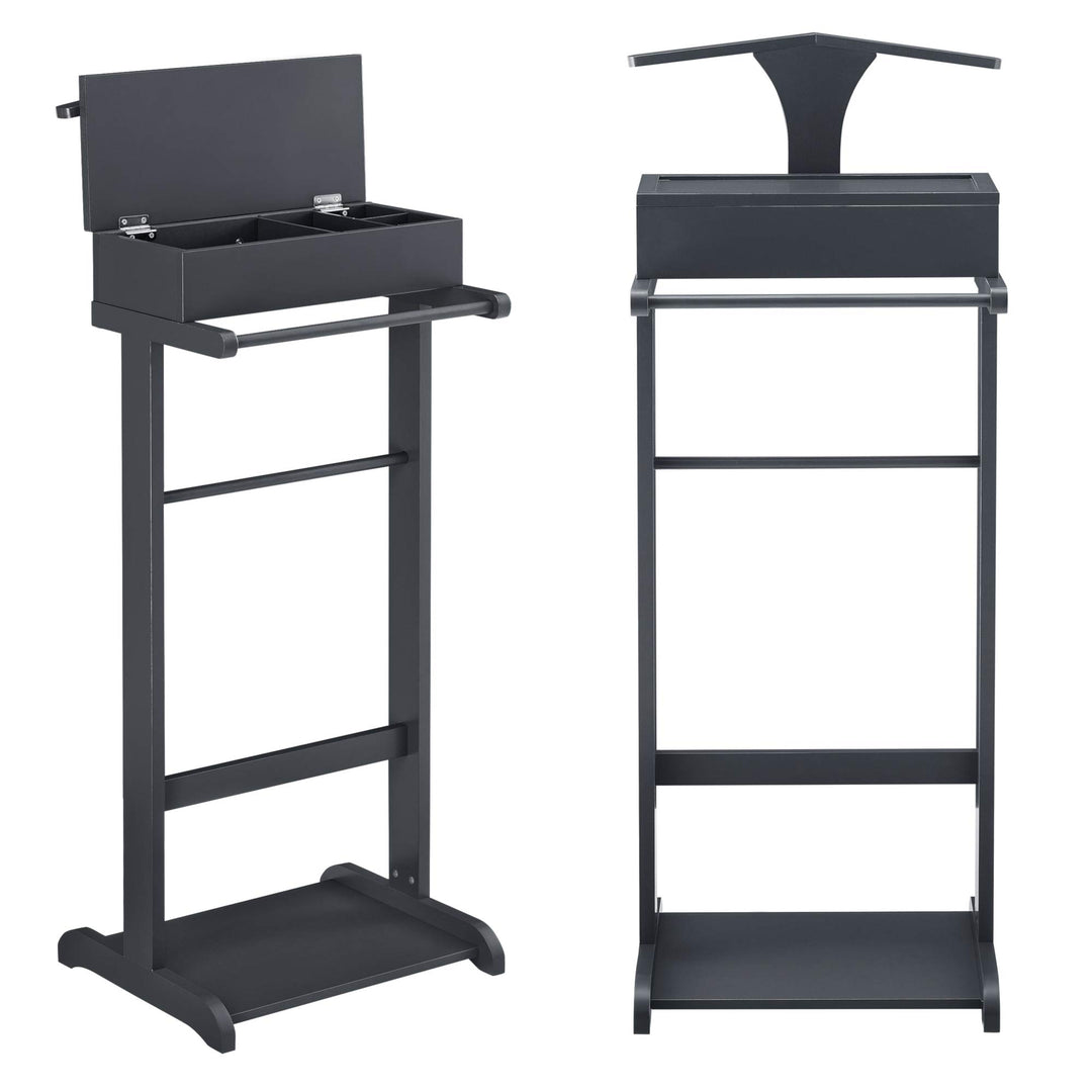 [en.casa] Herrendiener Lulboll Stummer Diener mit Kleiderbügel und Hosenhalter Kleiderständer mit Sc