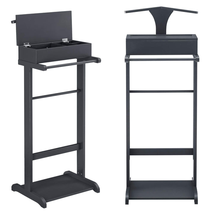 [en.casa] Herrendiener Lulboll Stummer Diener mit Kleiderbügel und Hosenhalter Kleiderständer mit Sc