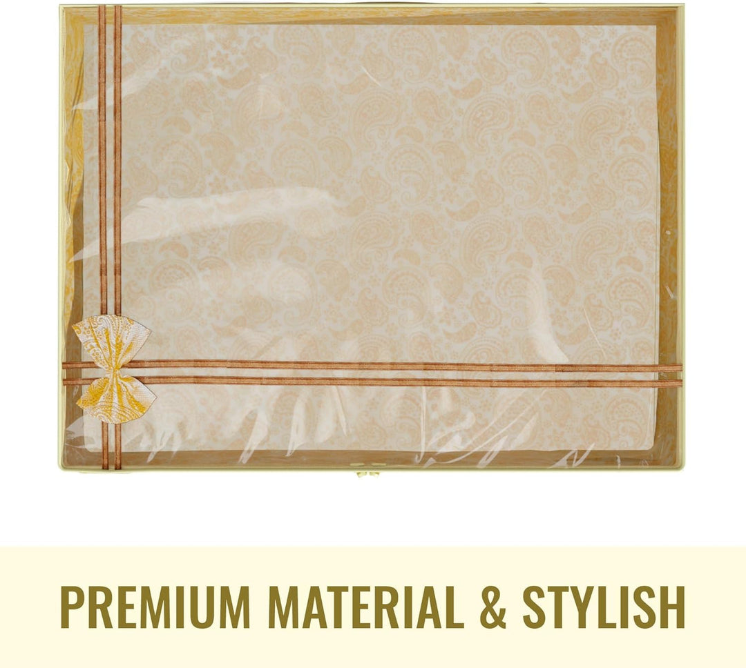 Kuber Industries Carry Design Sari-Bezug, 7,6 cm, transparent, nicht gewebt, 6 Stück (gold), HS_38_K