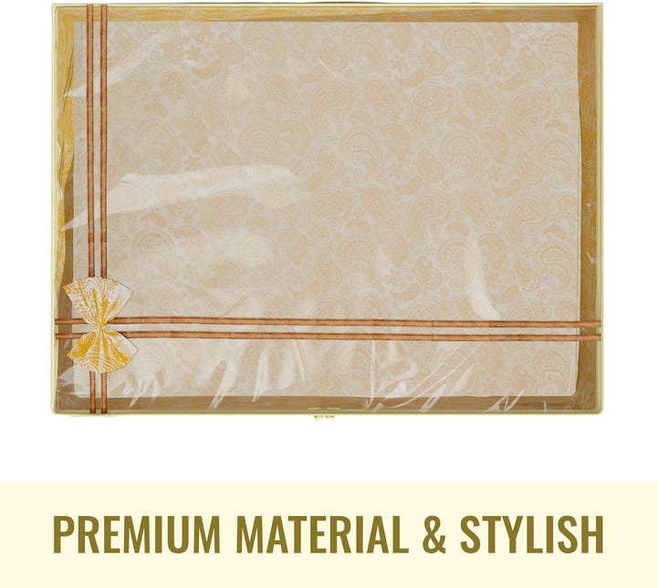 Kuber Industries Carry Design Sari-Bezug, 7,6 cm, transparent, nicht gewebt, 6 Stück (gold), HS_38_K