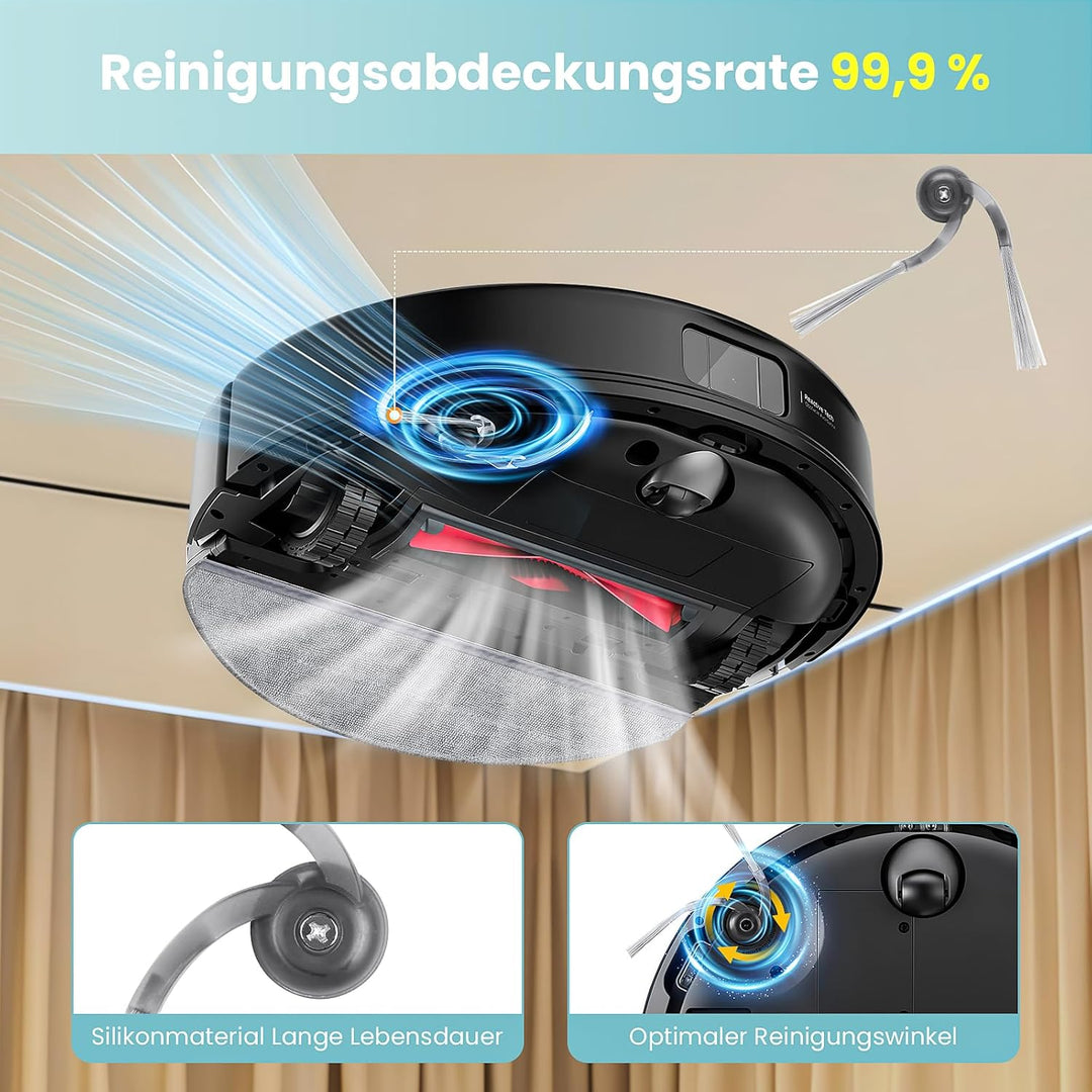 24 Stück Zubehör für Roborock Q10 X5+ Saugroboter, Ersatzteil mit 6 Staubbeutel 6 Seitenbürsten 4 Wi