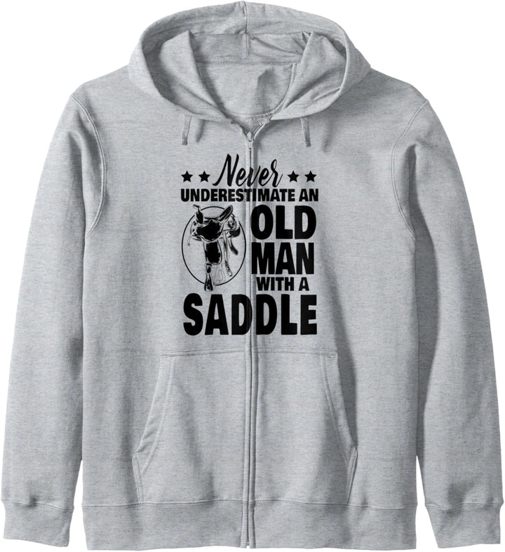 Never Underestimate an Old Man with a Saddle Bull Rider Dad Kapuzenjacke
