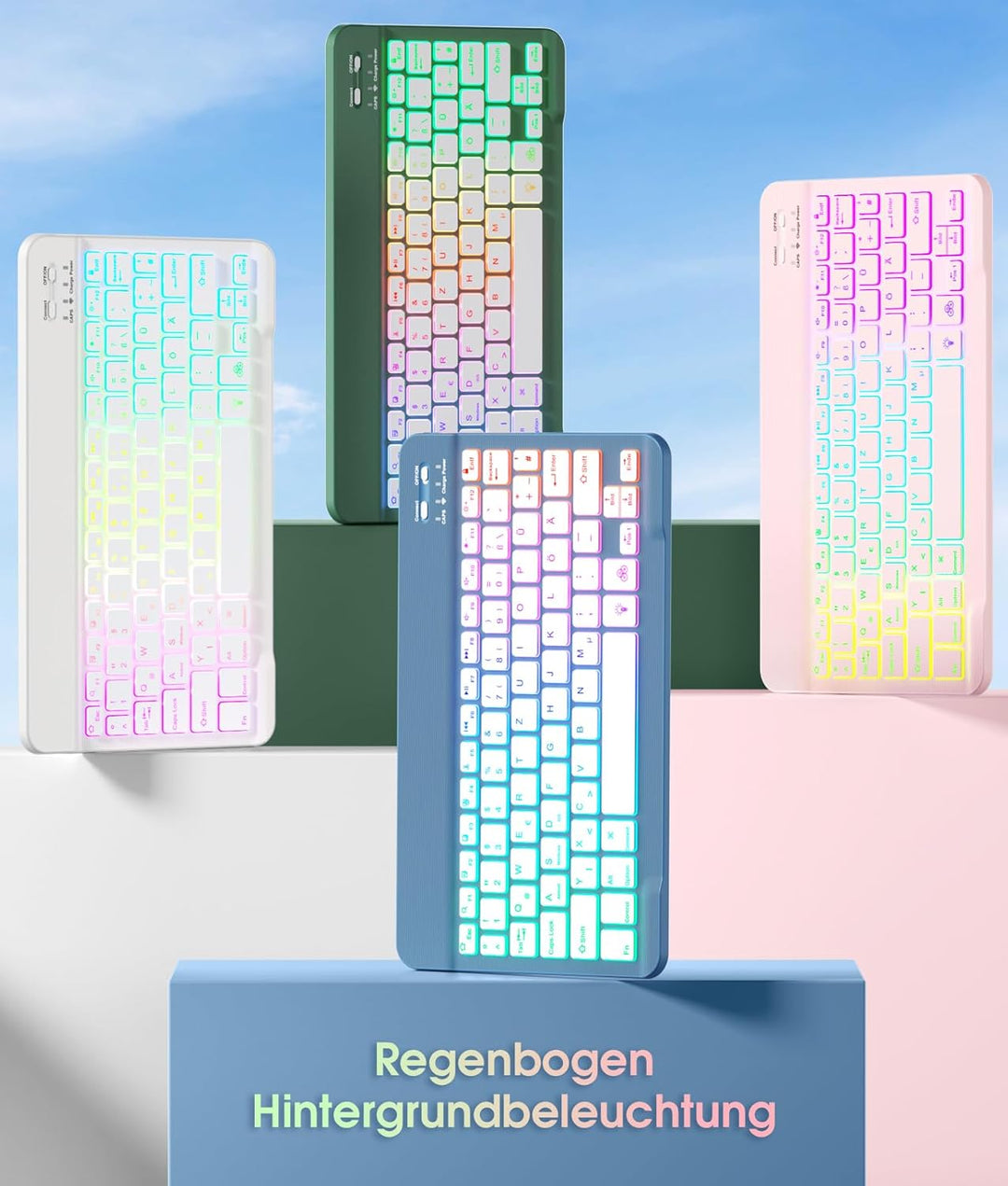 Vobafe Hülle mit Tastatur für iPad A16 11 Generation 2025/10 Gen 2022 10,9", Air 11 Zoll M4 2026/M3/