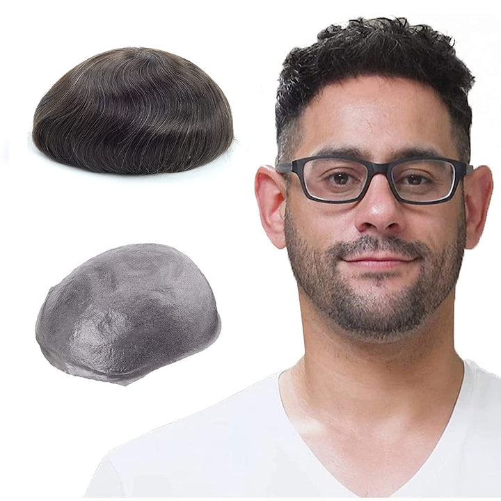 Lordhair Perücke Männer,Realität Toupet,0,06 mm Alle V-Looped Dünnes,Haarfreestyle,Natürlich eng anl