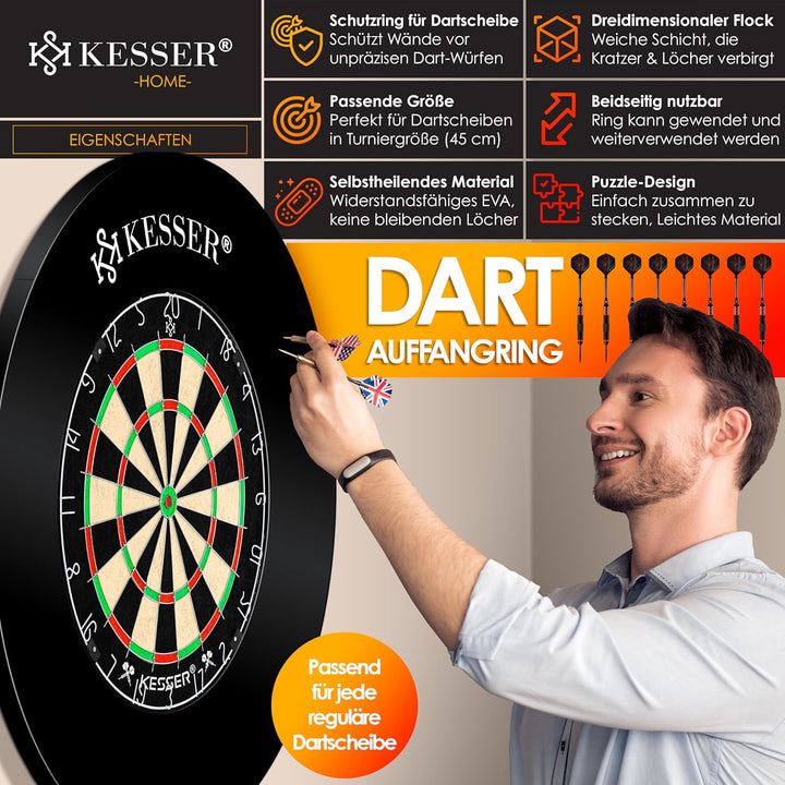 KESSER® Dartscheibe Catchring Schutzring Ø45cm | Auffangring rund Stabiler Wandschutz Zubehör | pass